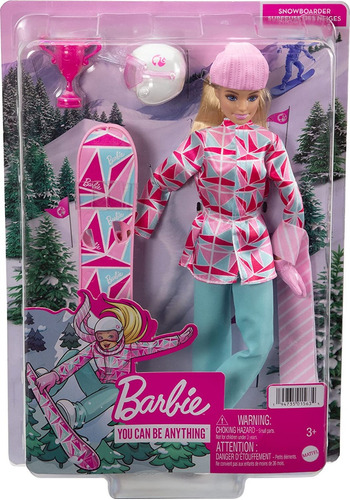 Barbie Winter Sports Snowboarder Blonde Doll Muñeca Y Equipo