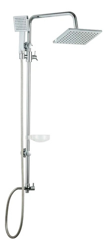 Columna De Ducha Cromada Cuadrada Premium Mixa