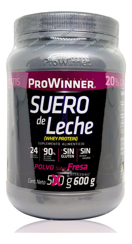 Suero De Leche (whey Protein) Fresa 500 G Prowinner