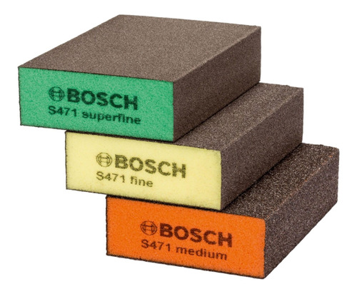 Imagen 1 de 5 de Kit 3 Esponjas Abrasiva Bosch (medio/fino/super Fino)