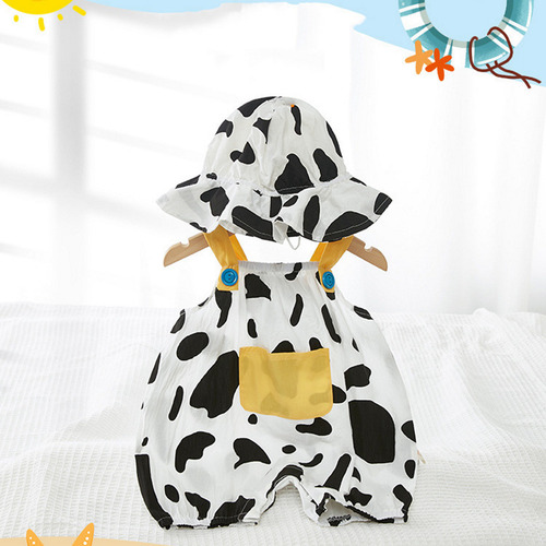 Conjunto De Mameluco Casual Con Estampado De Vaca Para Bebés