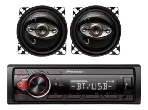 Estereo Pioneer 1 Din + Bocinas 4 Pulgadas Rock Series