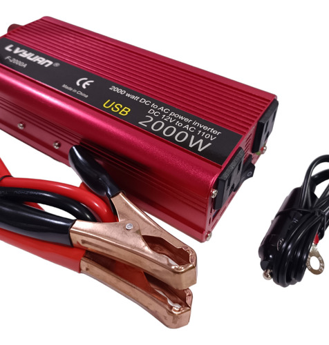 Convertidor De Corriente De 12v A 110v De 2000w  Con Usb 