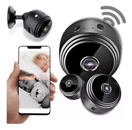 Mini Camera Espiã A9 Wifi Veicular Escondida Preto