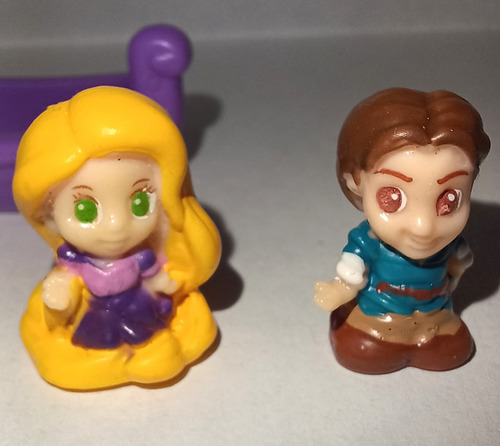 Mini Figura Squinkies Tangled Rapunzel Flynn Rider (Usado)