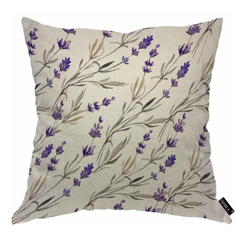 Funda Almohada Para Cama Lavanda Diseño Flor Color Morado