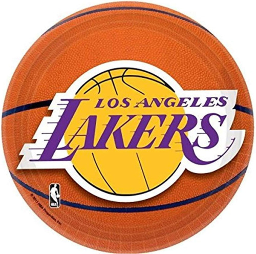 Amscan Los Angeles Lakers Nba Collection 7 Platos De Postre,