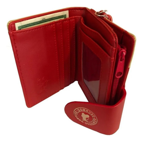 Cartera Disney Mickey Minnie para mujer con monedero, color rojo
