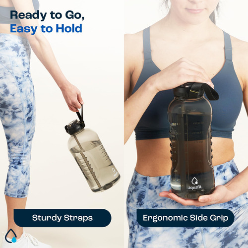 Aquafit Botella De Agua De 1 Galón Con Marcador De Tiempo -