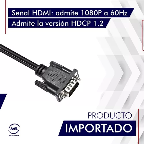 Cable Adaptador Conversor Vga A Hdmi Full Hd + Audio + Usb