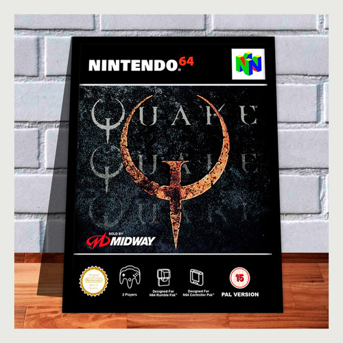 Quadro Decorativo Capa A4 25x33 Quake Nintendo 64