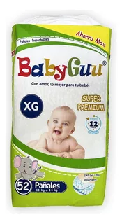 Pañales Para Bebé Babyguu Talla Xg Premium 52 Unid.