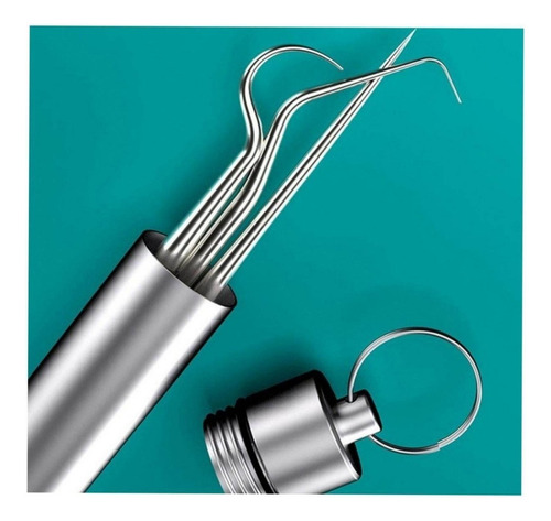 Juego De Palillos Acero Inoxidable Para Limpieza De Dientes