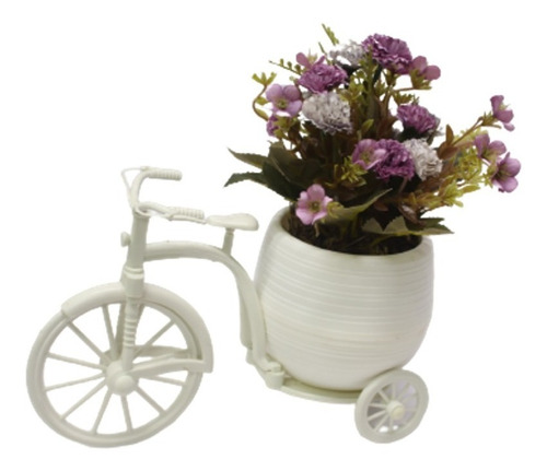 Arranjo Pequeno Artificiais Vasos Bicicleta Flor Bolinha