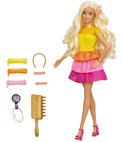 Boneca Barbie Ultimate Curls Loira Cabelo Liso Ou Cacheado