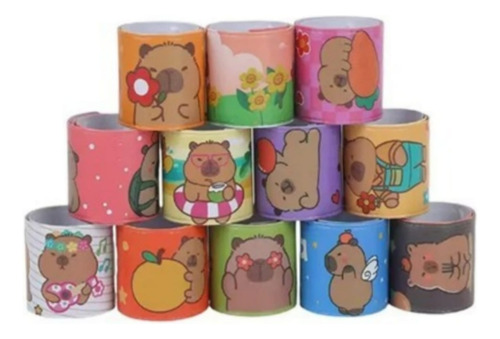 Set 12 Brazaletes Pulseras Cotillón De Cumpleaños Capibaras