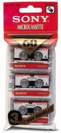 Microcassette Sony , 60 Minutos, Pack X 3 Unidades