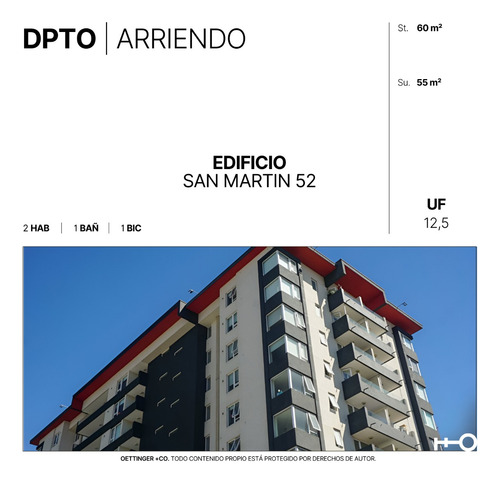 Departamento En Arriendo - Edificio San Martin 52