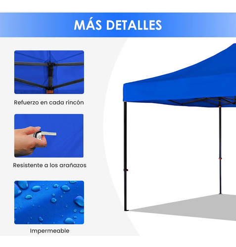 Repuesto De Lona Premium Toldo 3x3 Impermeable Para Jardin Azul