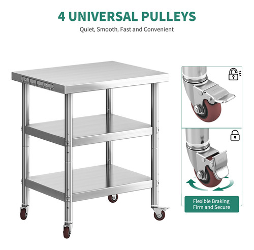 Yitahome Nsf Mesa De Acero Inoxidable Mesa De Trabajo De 30