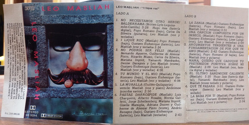 Casete Leo Masliah:  I Lique Roc  1988.- Como Nuevo