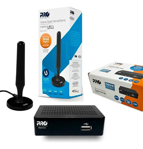 Kit Conversor + Antena Interna Digital Para Tv Pró