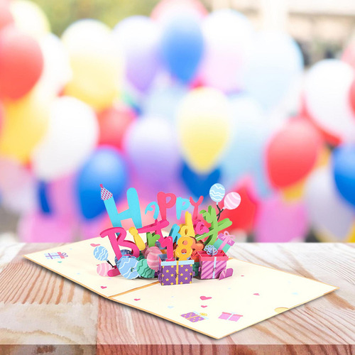 Tarjeta De Feliz Cumpleaños Con Tarjeta De Nota Y Sobre,