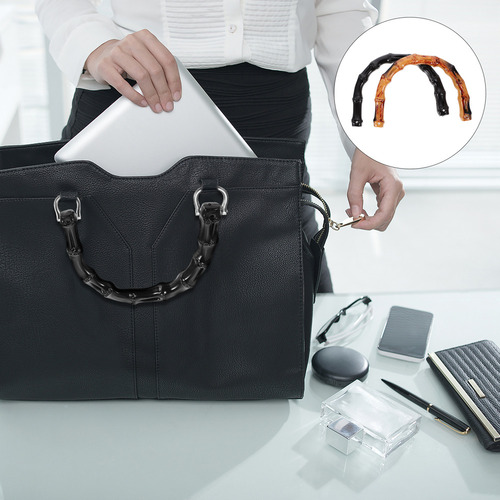 2025 Cartera Decorativa Con Asas De Bambú De Imitación, 4
