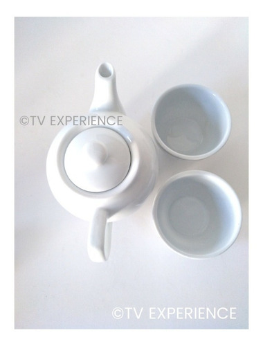 Imagen 4 de 6 de Tetera Porcelana China 450 Cc + 2 Tazas Cuencos Juego De Té