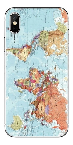 Funda Generica Para iPhone Silicona Viaje Mundo Mapa Tierra