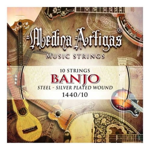 Pack 2 Encordados Banjo 10 Cuerdas Medina Artigas 1440-10