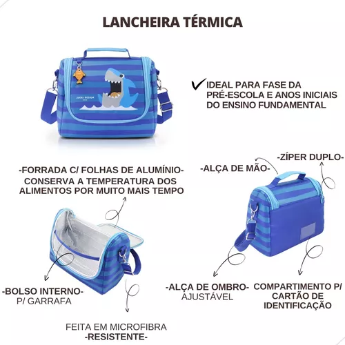 Lancheira Infantil Térmica Menino E Menina Escolinha e Passeio