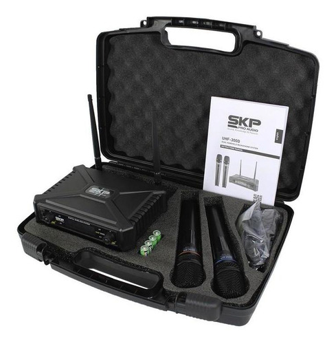Imagen 6 de 7 de Micrófonos SKP Pro Audio UHF-300D dinámico, de mano cardiode negros