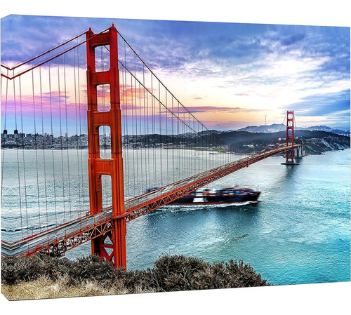 Golden Gate En San Francisco Sea Bridge Canvas Art Print