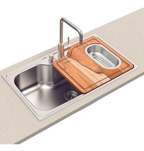 Imagem 3 de 4 de Cuba Tramontina Morgana 86x50 Aço Inox Acetinado 93801102