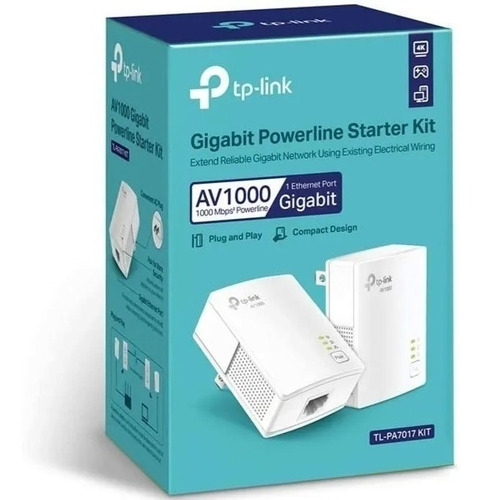 Kit Repetidor Powerline Av1000 Gigabit Tp-link Tl-pa7017 Kit