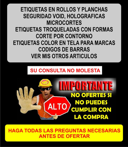 Imagen 8 de 10 de Etiquetas De Seguridad Void / Holográficas Fajas (200 Et)