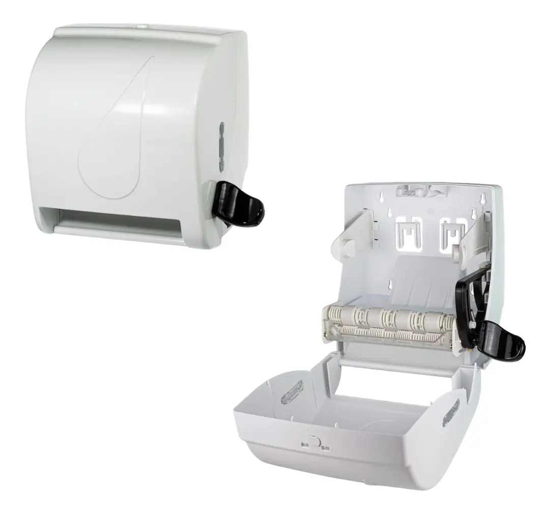 Dispenser Alavanca Toalheiro Para Papel Bobina Ldal-200 Fortcom Dropy Branco
