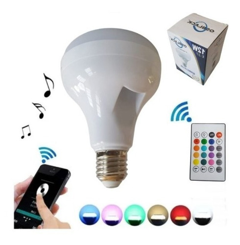 Bombillo Luz Led De Colores Parlante Bluetooth Puerto Usb