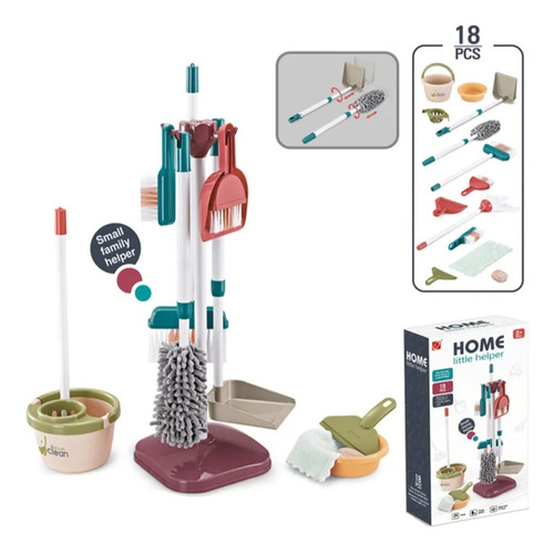 Juguete De Limpieza Para Niños Set De Aseo Didactico 18 Pcs