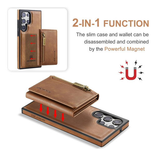B Funda Tipo Cartera Desmontable For Samsung Galaxy S23 Ultra