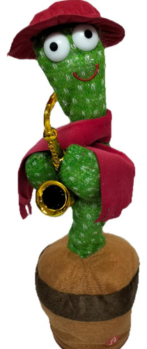 Cactus Luz Baila Graba Y Repite Lo Q Dices Juguete Educativo Color Saxofon Bufanda Roja