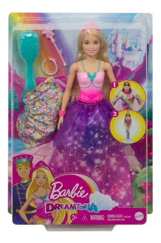 Muñeca Barbie Sirena Dreamtopia Princesa 2 En 1 Mattel