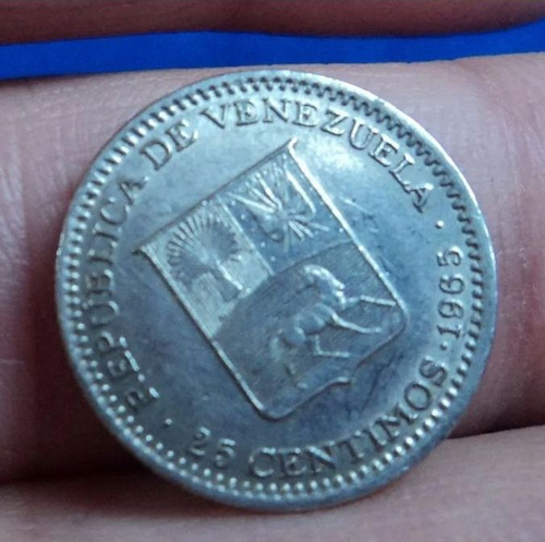25 Centimos 1965 Moneda Venezuela