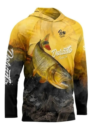 Remera De Pesca Prot Uv Secado Rápido C/capucha Payo Dorado