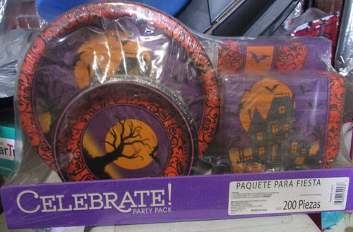 Paquete Fiesta Dia Muertos Halloween Platos Y Servilletas