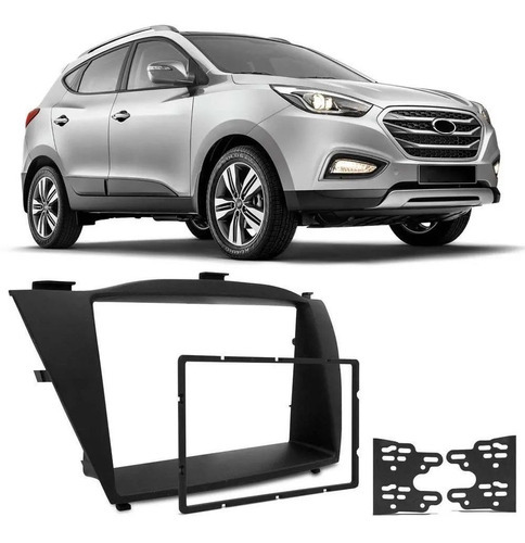 Moldura 2 Din Hyundai Ix35 2010 A 2015 Preta 1ª Linha