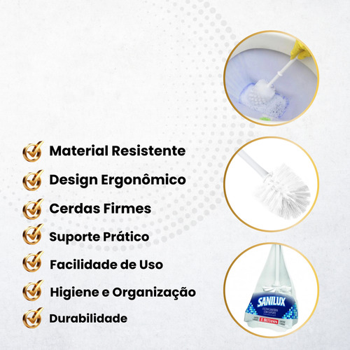 Escova Sanitária Com Suporte Branca Sanilux Bettanin