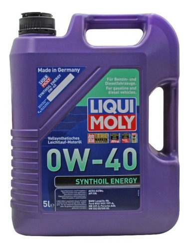 Aceite Motor Synthoil Energy 0w-40 Liqui Moly 5l