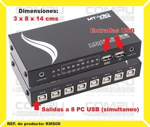 Sincronizador De Usb A 8 Pc Ref: Kms08 Computoys Sas